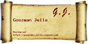 Goszman Jella névjegykártya